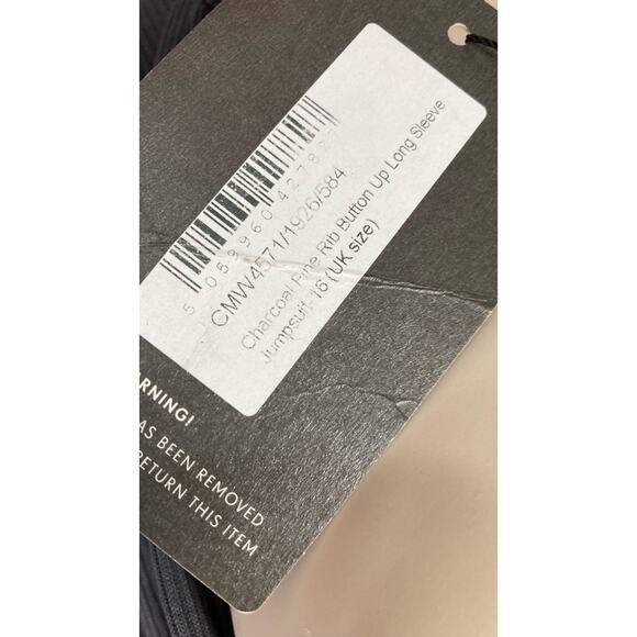 PrettyLittleThing Women's Gray Ribbed Button-Up Jumpsuit Size 12 NEW - Picture 6 of 10